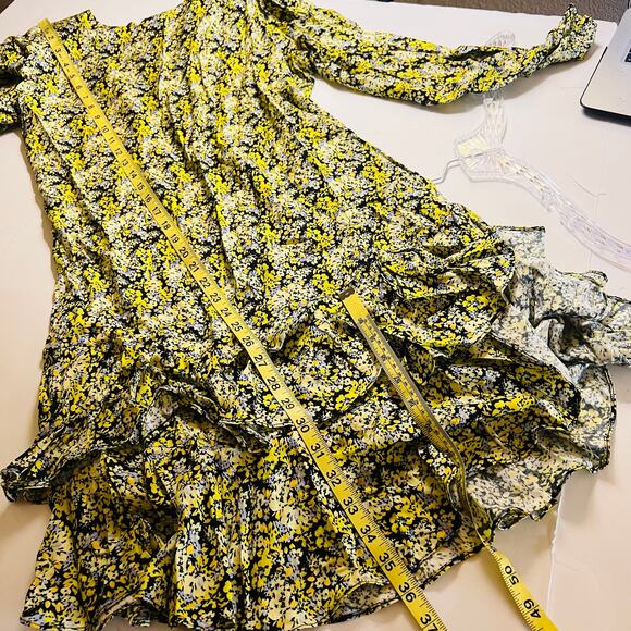 Brogger Nancy Silk Blend Floral Layered Long Sleeves Dress Size Large - Picture 9 of 10